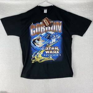 Vintage Nascar Jeff Gordon Star Wars Episode I T Shirt Mens XL Black 90s AOP Y2K